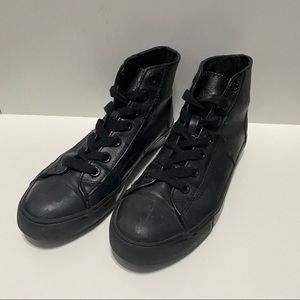 Airwalk black leather high top sneakers